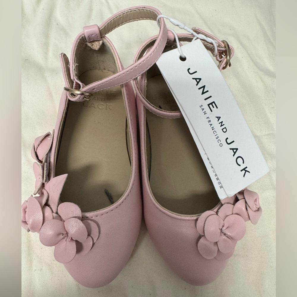NWT Janie and jack pink flower flat
